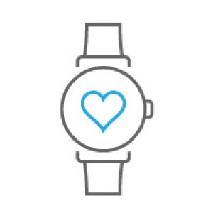 wristwatch with heart icon