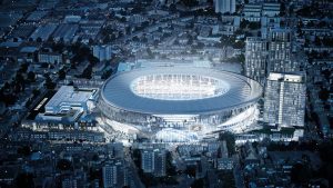 Tottenham Hotspur stadium by night