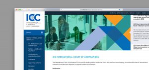 ICC website page with new logo