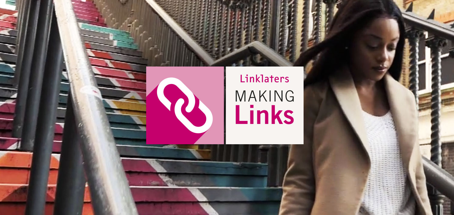 Linklaters Making Links female walking to work