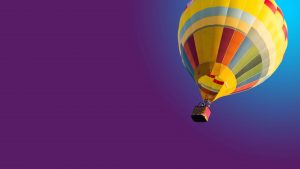 colourful hot air ballon in flight